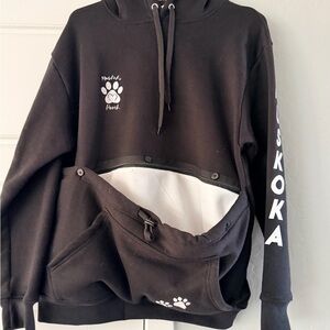 Black  Hoodie with Drawstring Hood and dog pouch!!